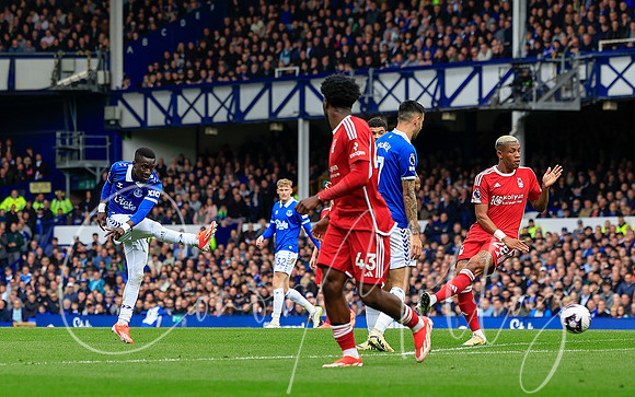 Idrissa Gueye scores against Forest.