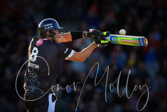 Craig Overton batting for Manchester Originals.