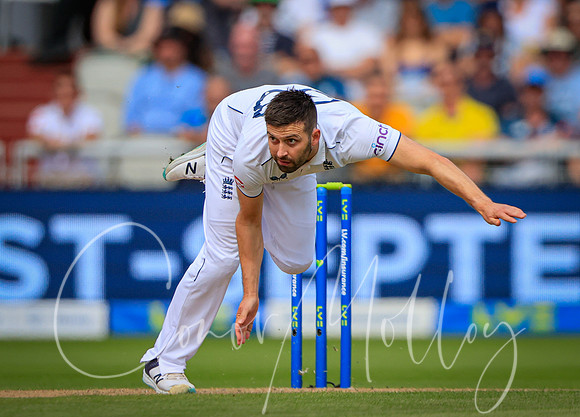 Mark wood in bowling action for England.