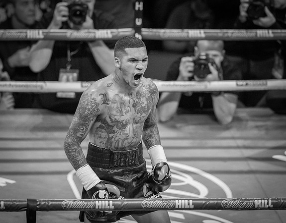 Conor Benn celebrates victory