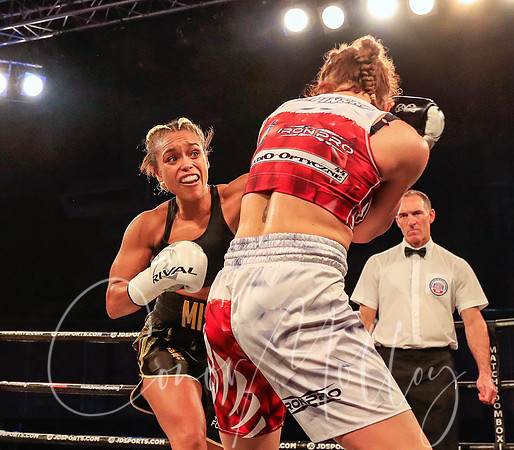 Tasha Jonas lands a left jab