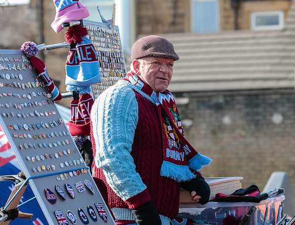 Souvenir seller at Burnley