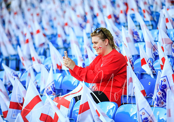 England fan amongst the flags