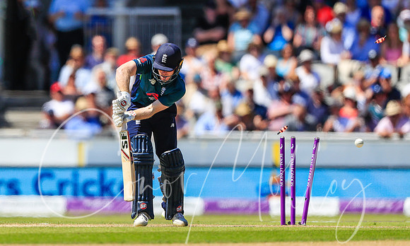 Eoin Morgan is bowled