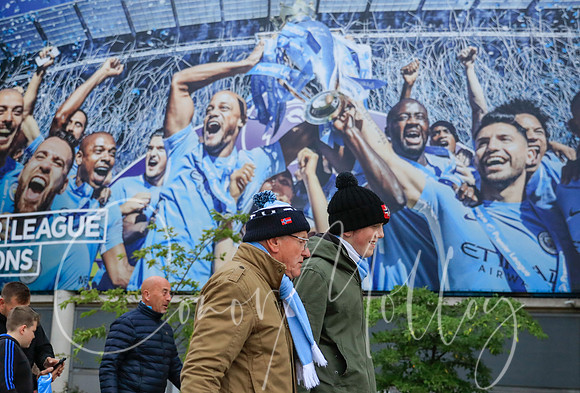 Man City fans gather for the game