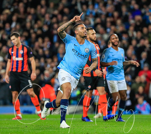 Gabriel Jesus celebrates for City