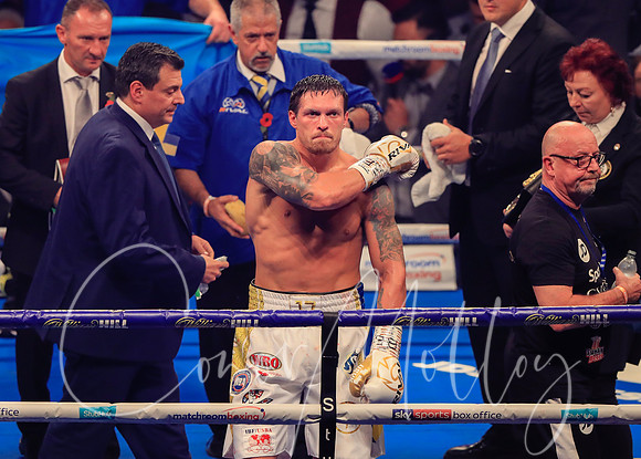 Usyk bows to the crowd after retaining his titles