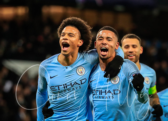 Leroy Sane & Gabriel Jesus celebrate