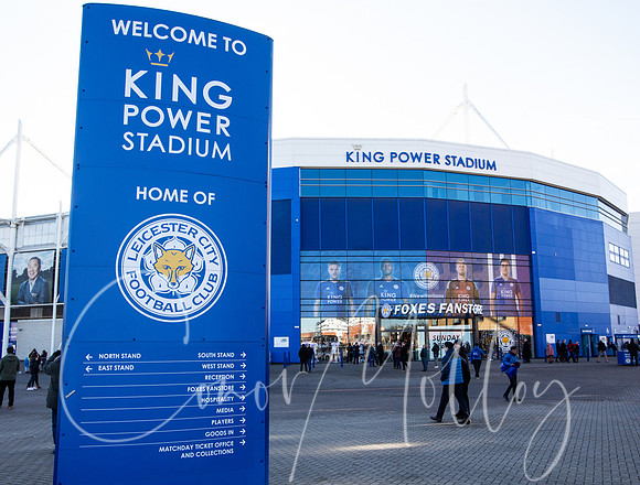 Outside the King Power Stadium, home of Leicester City