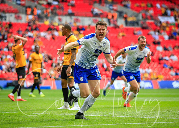 Connor Jennings celebrates a goal for Tranmere Rovers