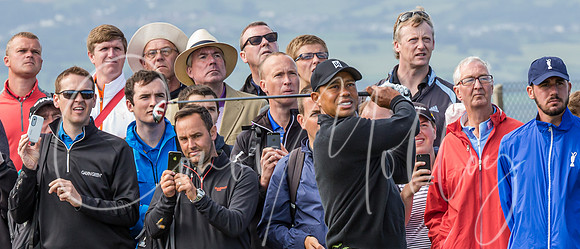 Tiger Woods tees off